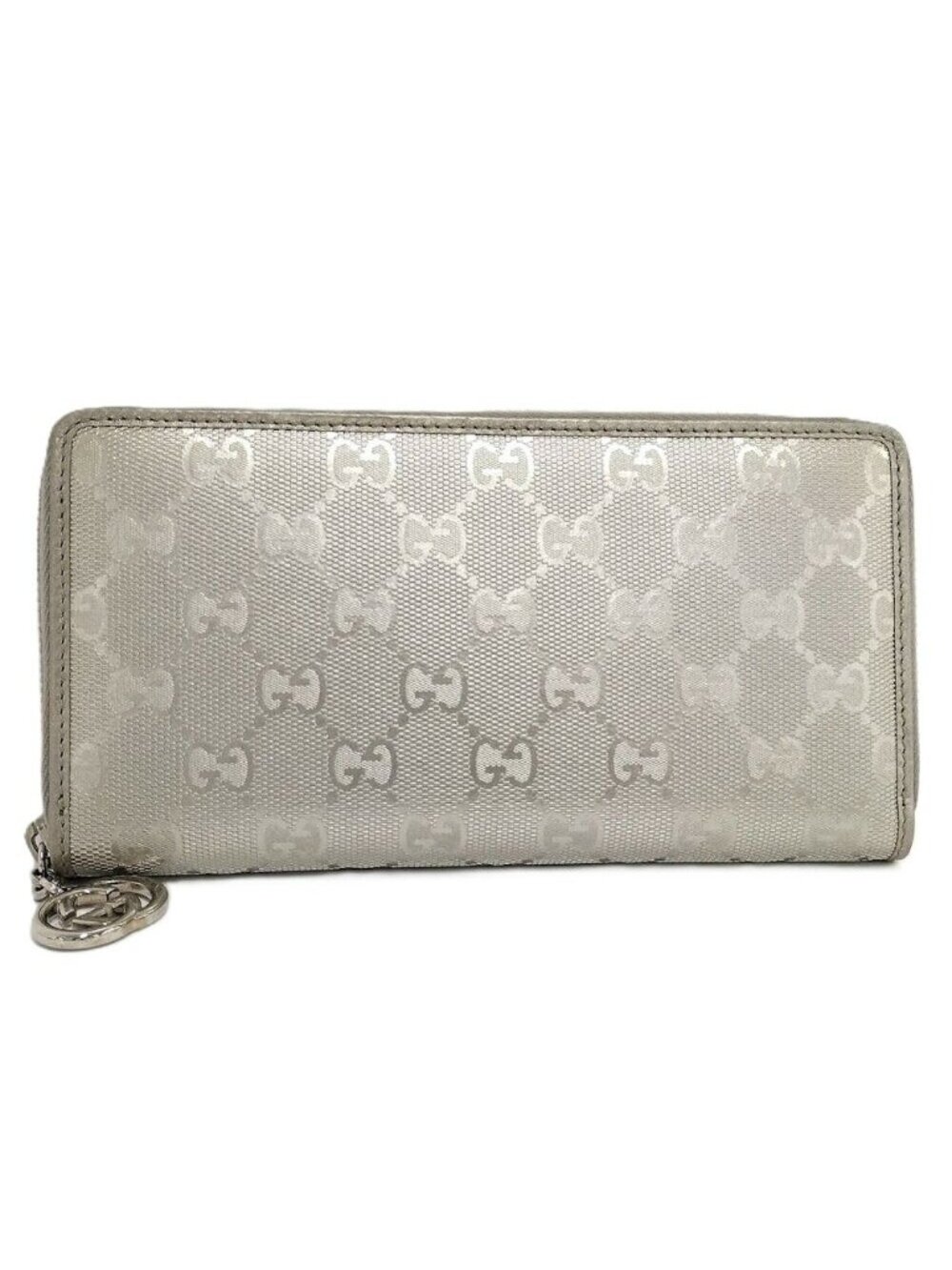 Gucci Zip Around Wallet GG Supreme Coating Silver
